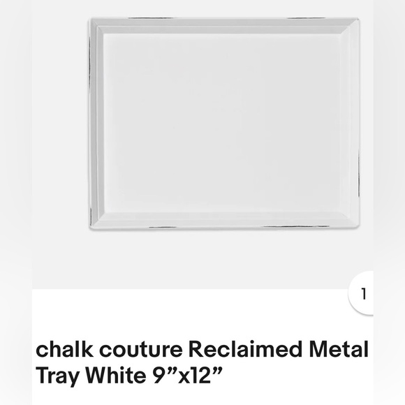 Chalk Couture White Reclaimed Metal Tray NWT - Picture 1 of 3